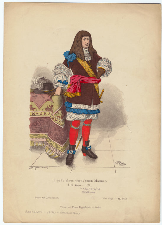 Tracht eines vornehmen Mannes, um 1670-1680