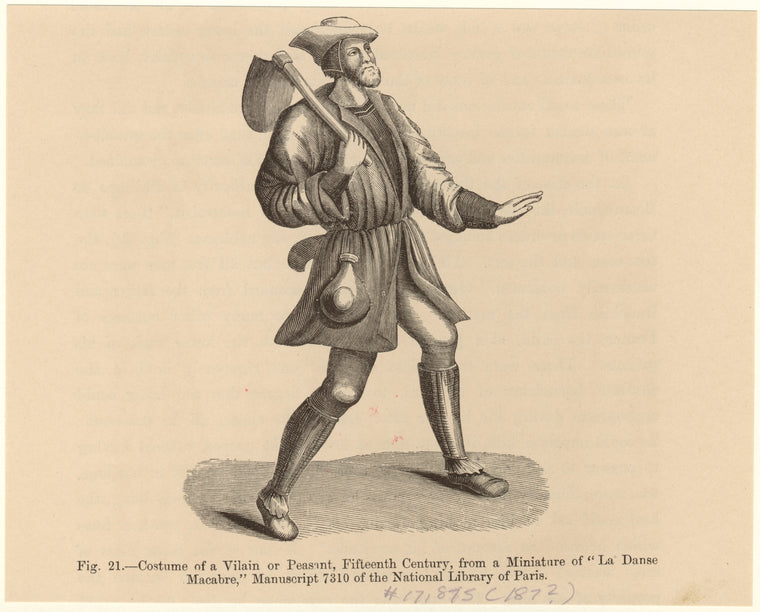 Costume of a vilain [ie. villain] or peasant, fifteenth century