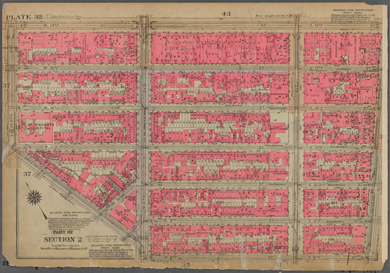 Plate 32, Part of Section 2: [Bounded by W. 14th Street, E. 14th Street, University Place, E. 8th Street, W. 8th Street, Greenwich Avenue and Seventh Avenue]