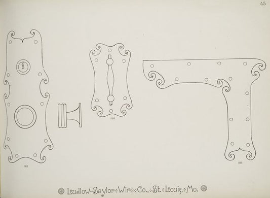 Decorative metalwork hinges.