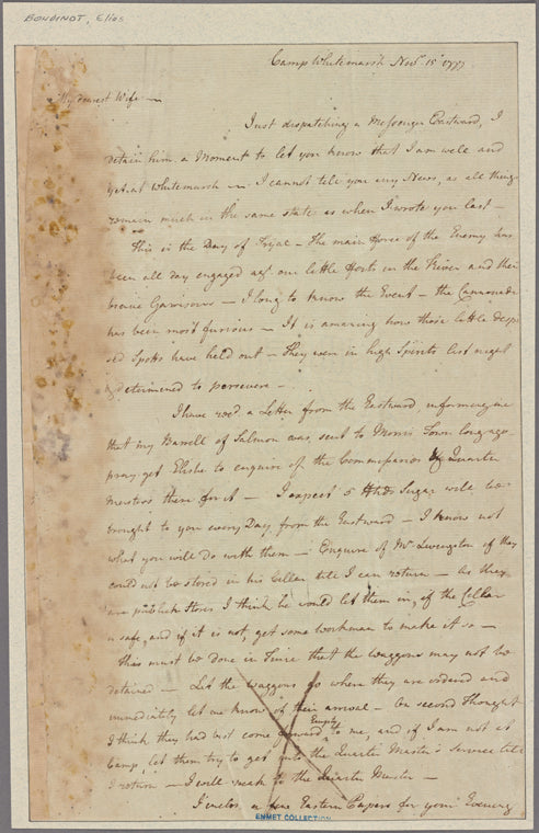 Letter to Mrs. [Elias] Boudinot [Baskinridge, N. J.]