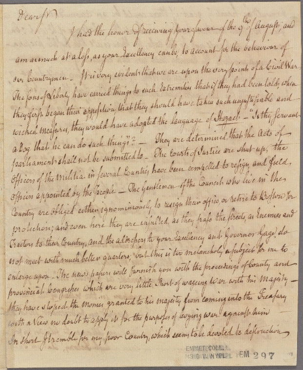 Letter to Thomas Hutchinson