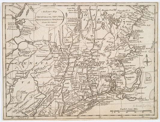An exact map of New England, New York, Pensylvania & New Jersey, from the latest surveys