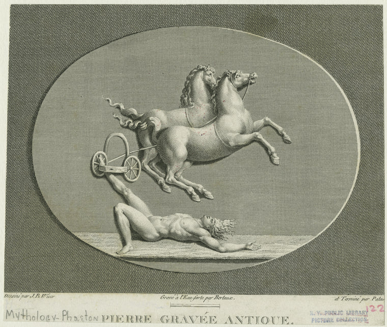 Phaeton fallen from the chariot of the sun god