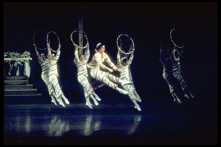 Jean-Pierre Frohlich in the Candy Cane dance, in a New York City Ballet production of "The Nutcracker." (New York)