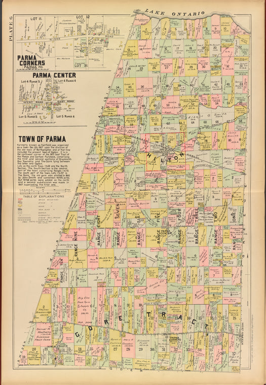 Monroe County, Double Page Plate No. 6  [Map of town of Parma, Parma Center, Parma Corners]