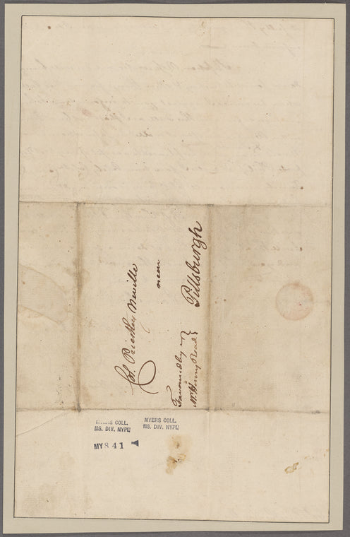 Campbell, John. Falls of Ohio. To Col. Presley Neville
