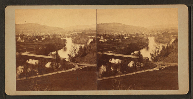 View of a covered bridge.