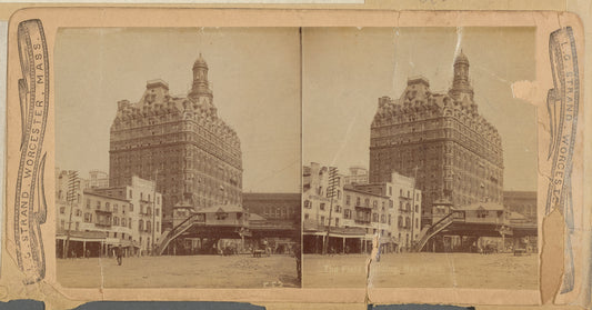 Battery Place Elevated Station; Washington (or Field) Building; Battery Park Concert Garden; Reinhardt's Hotel, New York Produce Exchange