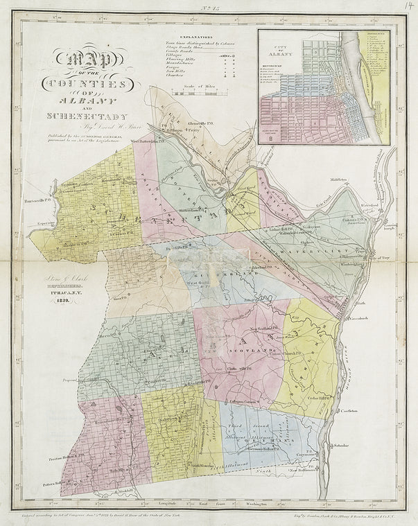 Map of the counties of Albany and Schenectady