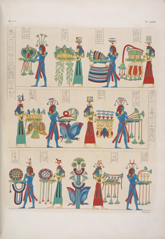 Offerta dei Nili e delle Regioni : quadri tratti dalla tomba di Ramses Meiamun a Biban-el-Moluk.