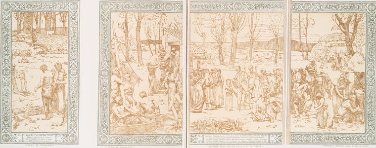 Affiche pour l'Union pour l'Action morale, "l'Enfance de Sainte Geneviève".