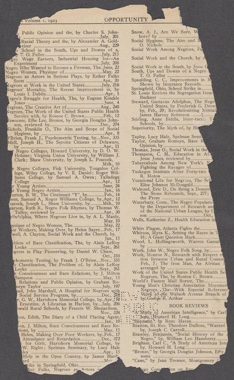 Opportunity: journal of Negro life
