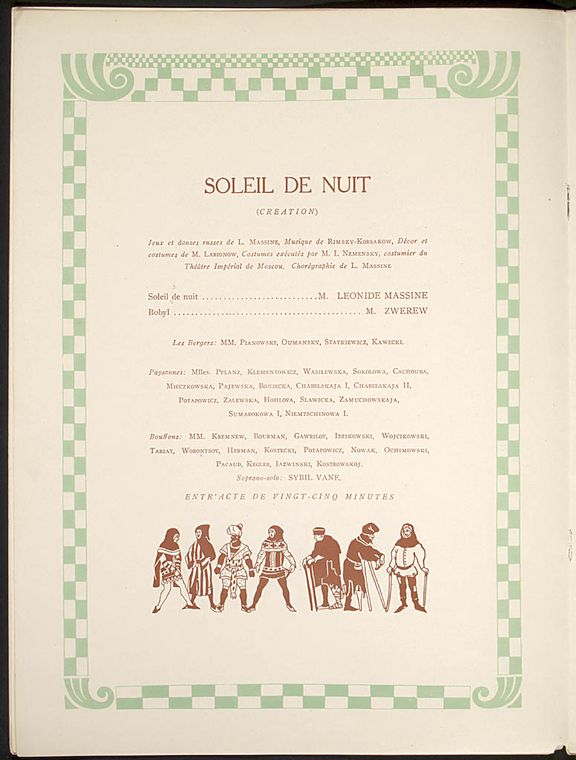 Ballets Russes (Diaghilev), American tour, 1915-1916.