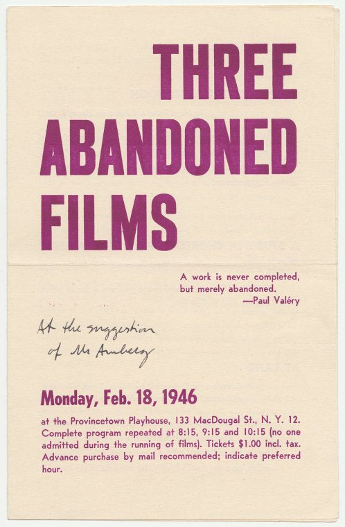 Three abandoned films