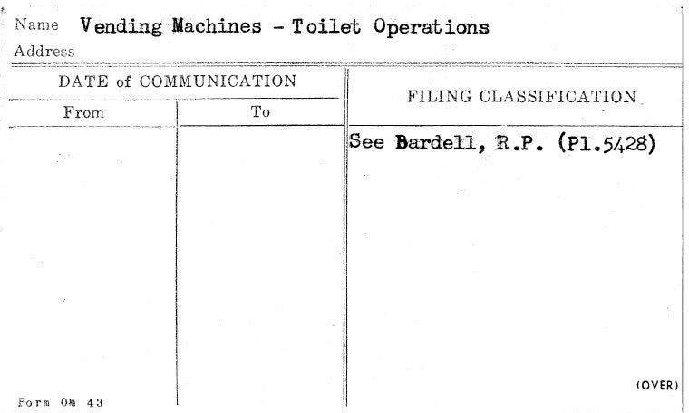 Vending Machines - Toilet Operations