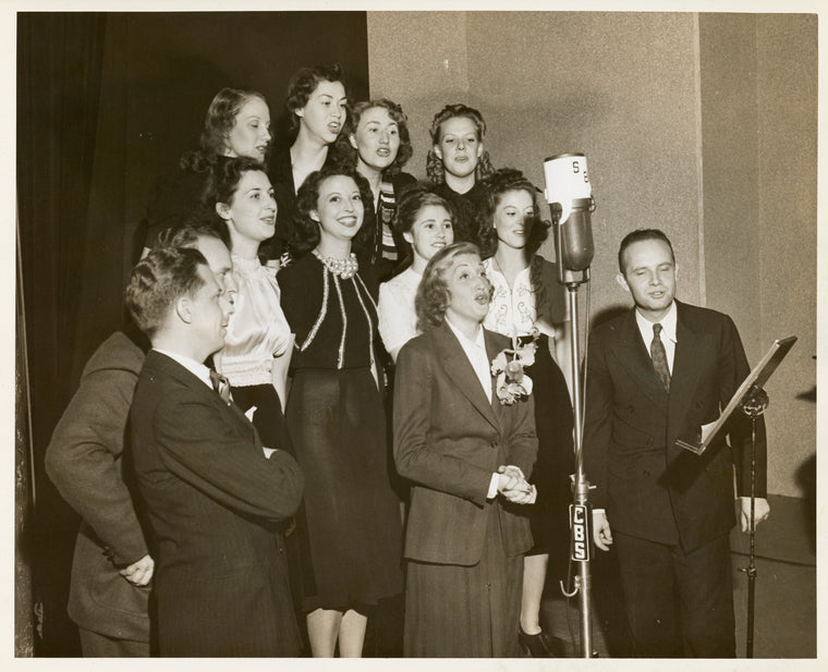 Kay Thompson and Her Rhythm Singers performing on a radio program