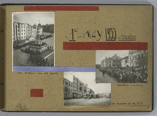 1st of May 1933 in Stalingrad ; The tribune on the square ; Scholars marching ; The tractors of the S.T.P.