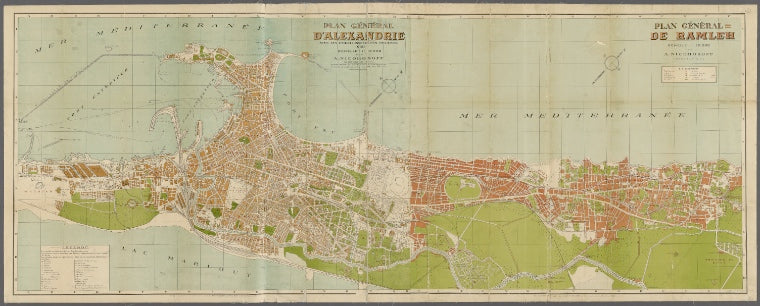 Plan général d'Alexandrie avec ses embellissements récents, 1930; Plan général de Ramleh.