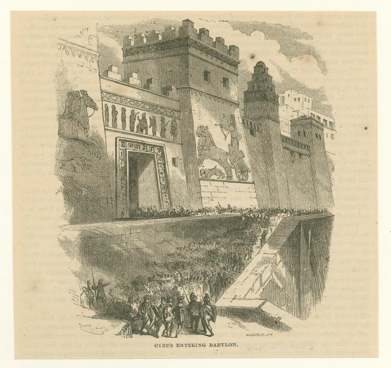 Cyrus entering Babylon