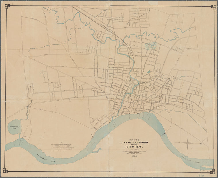 Plan of the city of Hartford showing sewers
