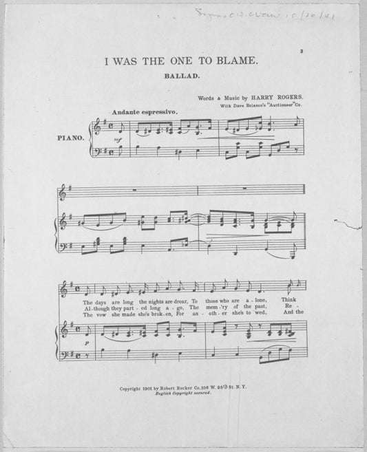 I was the one to blame