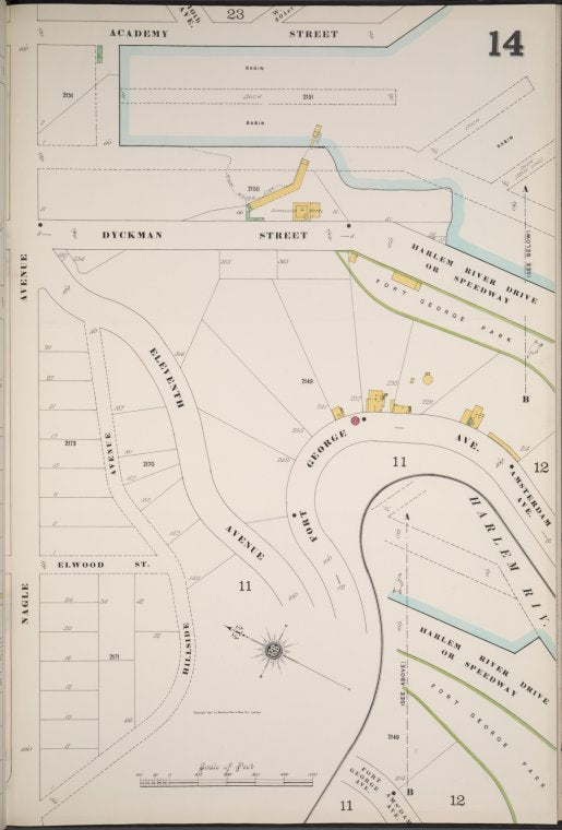 Manhattan, V. 12, Plate No. 14 [Map bounded by Academy St., Nagle Ave.]
