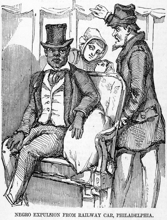 Negro expulsion from a railway car, Philadelphia