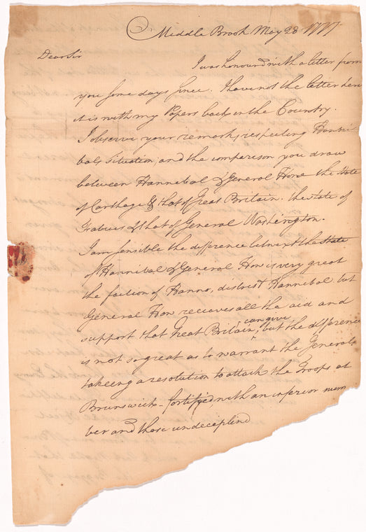 Letter from Nathanael Greene