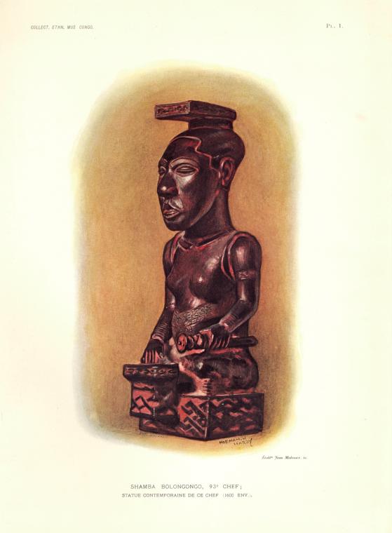 Shamba Bolongongo, 93e chef; statue contemporaine de ce chef (1600 env[iron].).