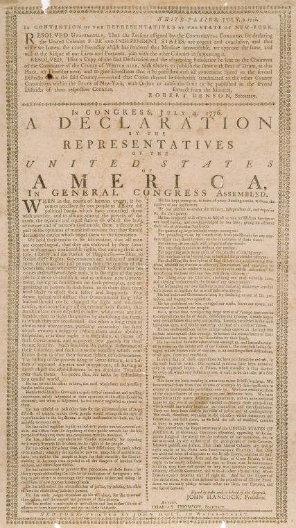 A declaration by the representatives of the United States of America, in general congress assembled
