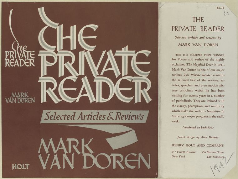 The private reader, selected articles & reviews.