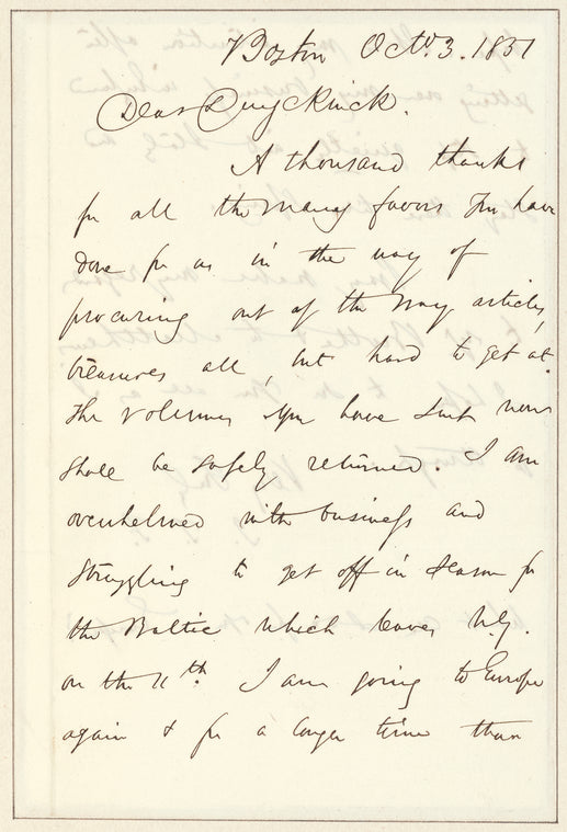 James T. Fields letter to E.A. Duyckinck