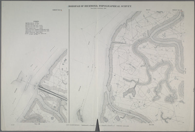 Sheet Nos. 5 & 12. [Sheet No. 5. Includes New York and New Jersey Boundary Line, and,(Fresh Kills Island of Meadow). - Sheet No. 12. Includes Buckwheat Island and Marks Creek.]
