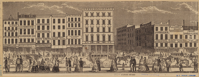 Broadway and Warren Street, ca. 1854