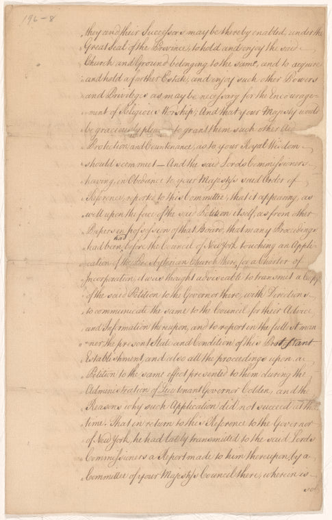 Report of the Council of New York on the Presbyterian petition for a charter