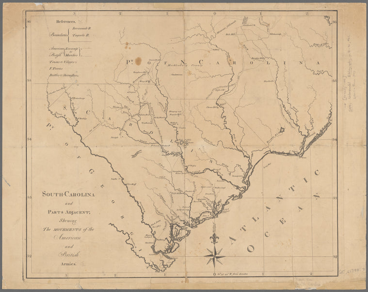 South-Carolina and parts adjacent : shewing the movements of the American and British armies
