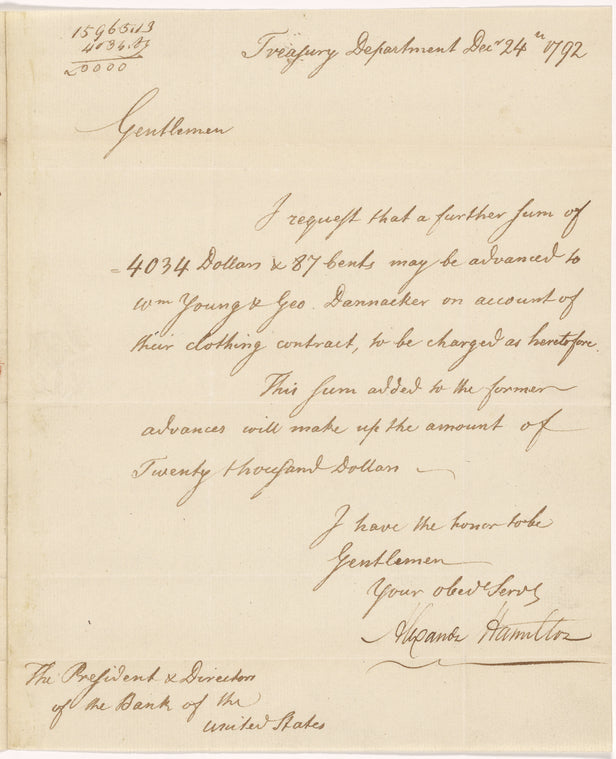 Letter to the President and Directors of the Bank of the United States
