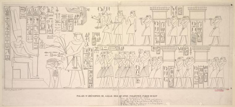 Palais d'Amenophis III, salle des quatre colonnes, paroi ouest