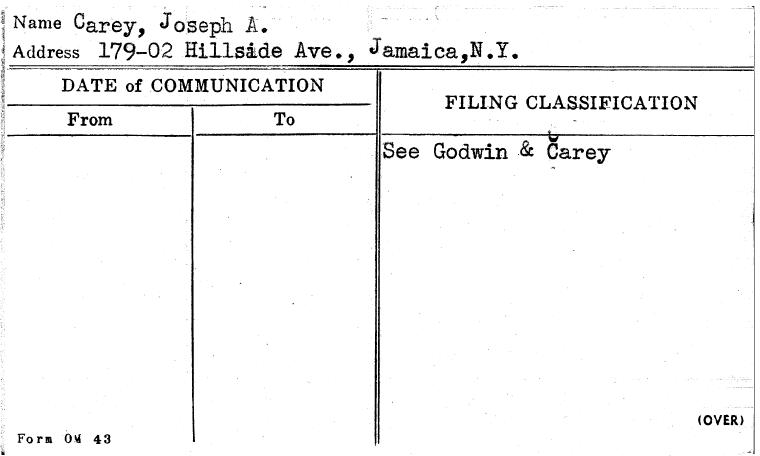 Carey, Joseph A.