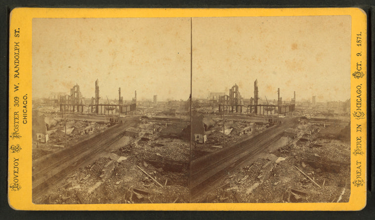 General view of the ruins from Tribune Building, Booksellers Row  in the centre.