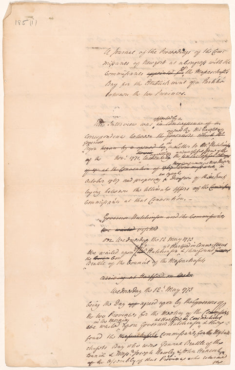 Commission under Seal of the Massachusetts Bay to Commissaries for settling a partition line with the Province of New York