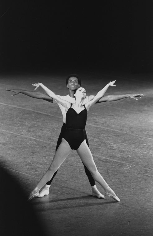 New York City Ballet production "Agon" with Kay Mazzo and Arthur Mitchell, choreography by George Balanchine (New York)