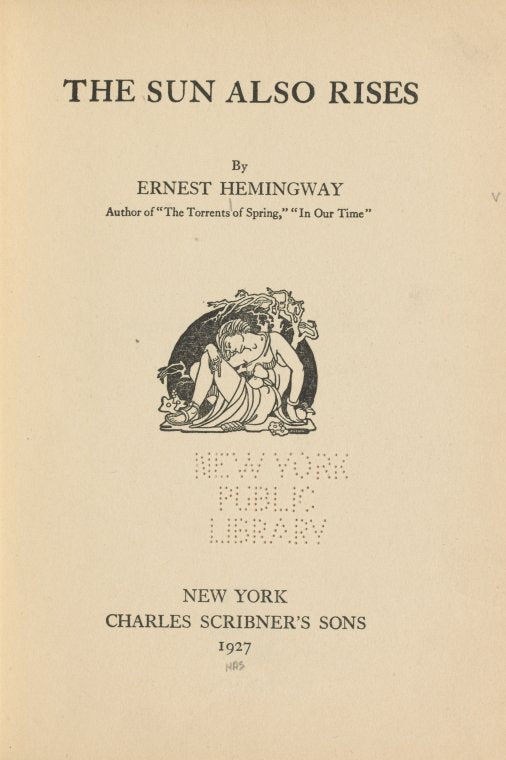The sun also rises- Title page