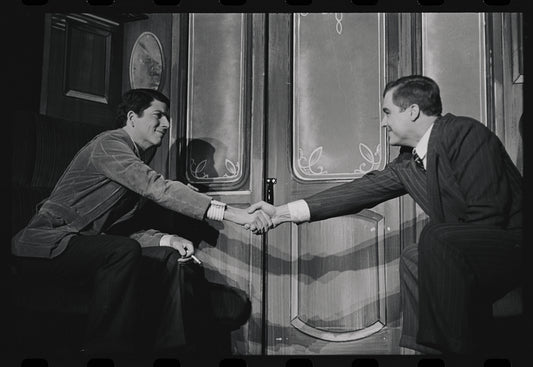 Bert Convy and Edward Winter in the stage production Cabaret