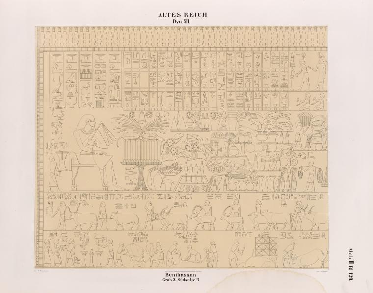 Altes Reich. Dynastie XII. Benihassan [Banî .Hasan Site]: Grab 2. Südseite B.