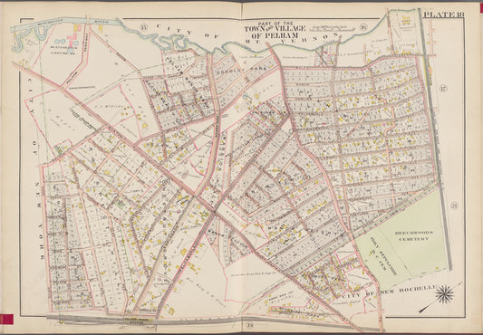 Westchester, V. 1, Double Page Plate No. 18 [Map bounded by City of Mt. Vernon, 1st St., Woodside Ave., City of New York]