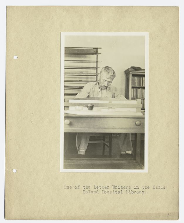 One of the letter writers in the Ellis Island Hospital Library