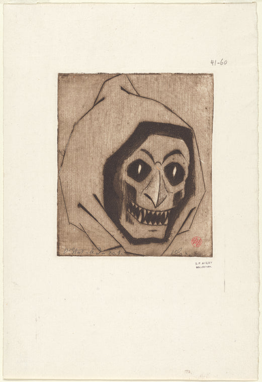 Une de Vingt masques grotesques et deux tetes de mort