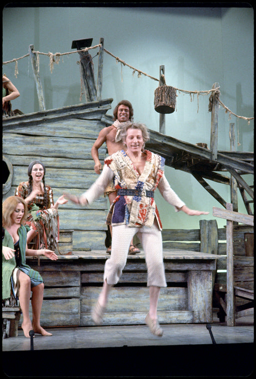 Madeline Kahn, Joan Copeland, Michael Karm [background] and Danny Kaye in the stage production Two by Two